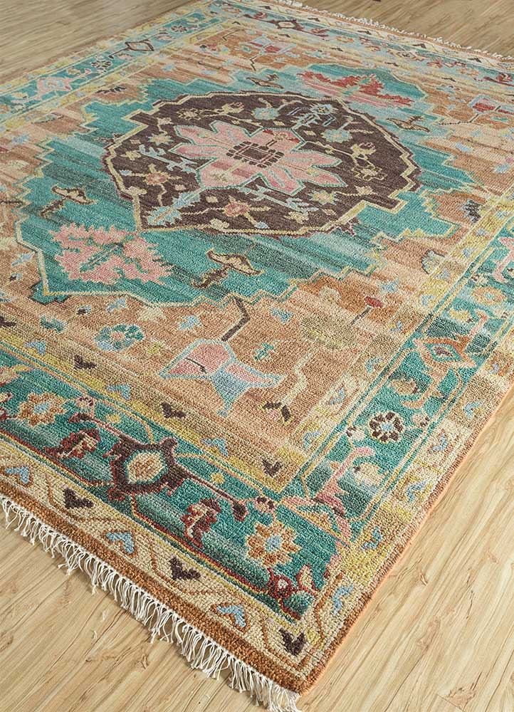 Savana Caramel/Deep Sea High-Quality Hand Knotted Rugs