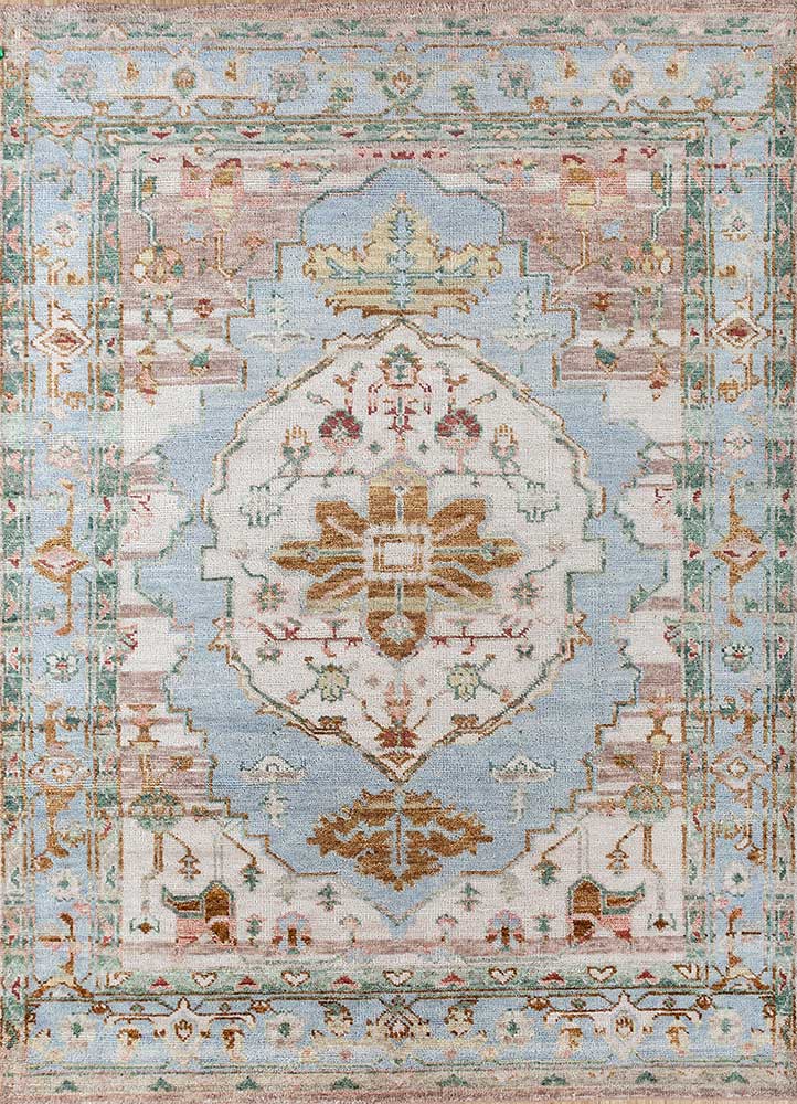 Savana Mystique Beige/Blue Haze Vintage Hand Knotted Rugs