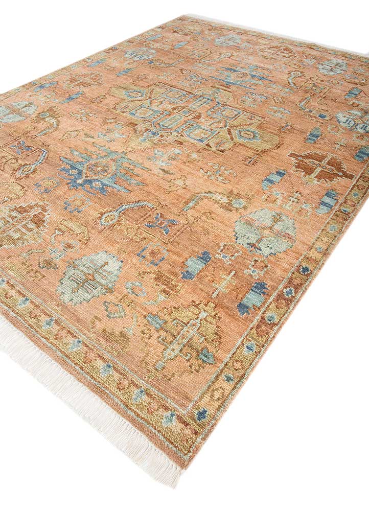 Savana French Peach Vintage Hand Knotted Rugs