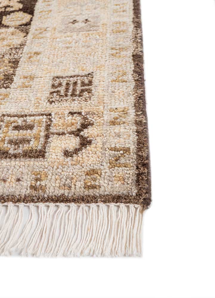 Savan Cocoa Brown Hand Knotted Decorative Stair Runners Rugs