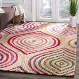 Natural/Multicolor Braided Jute Area Rug