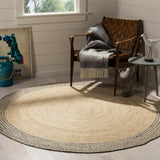 Braided Area Rug, Handwoven Cotton Jute Rug