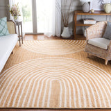 Bordered Natural Jute Braided Rug