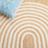 Bordered Natural Jute Braided Rug