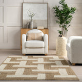 Natural Florentina Geometric Links Jute Area Rug