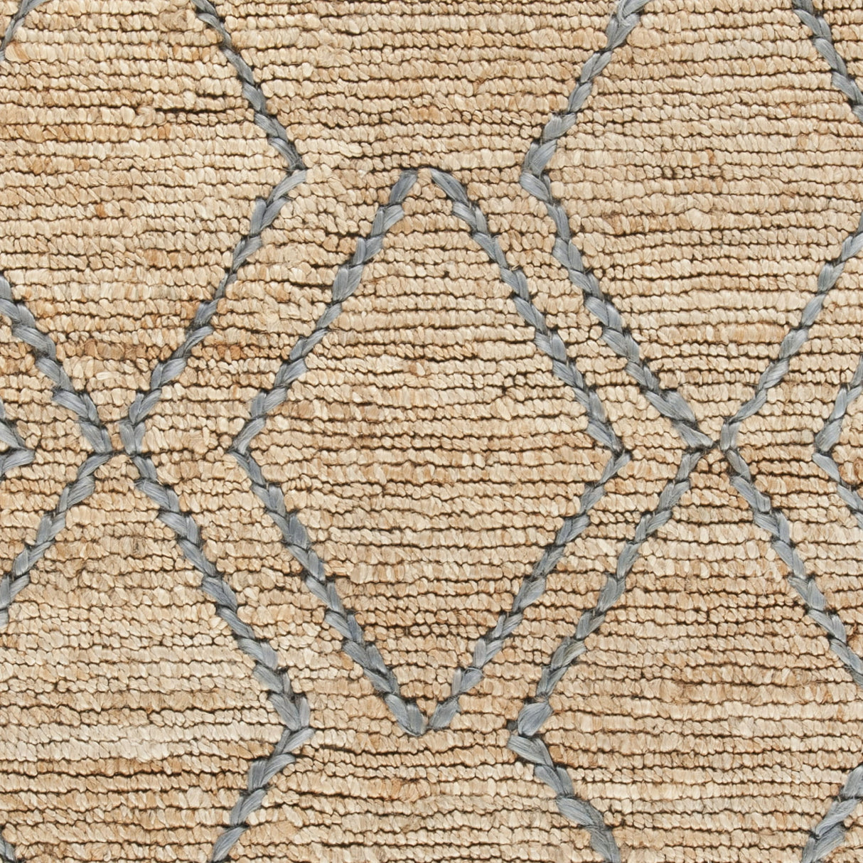 Natural Fiber Dahila Geometric Jute Area Rug, Beige/Grey