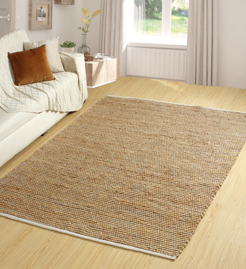 Handmade natural jute rug - Boho rug