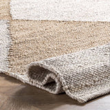 Diamond Jute Area Rug, Neutral Rug Living Room Rug Entryway Hallway Kitchen