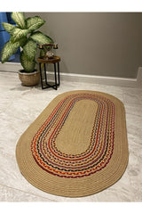 Oval Carpet Jute Rug, Hand Braided Jute Rug