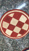 Natural Red & Beige Checkered Jute Rug