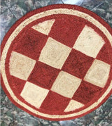 Natural Red & Beige Checkered Jute Rug