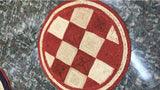 Natural Red & Beige Checkered Jute Rug