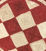 Natural Red & Beige Checkered Jute Rug