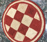 Natural Red & Beige Checkered Jute Rug