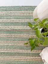 Green Wool And Jute Rug.Rug For Living Room Decor Rug