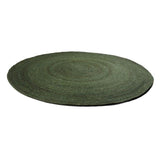 Green Braided Round Jute Rug