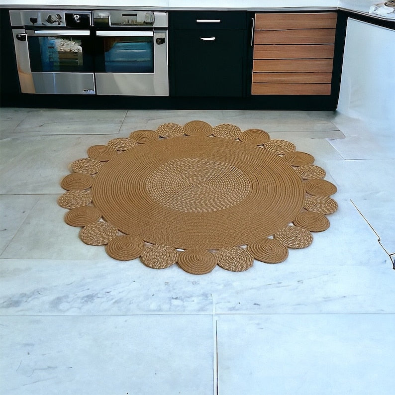 Round Boho Decor Natural Fiber Rugs