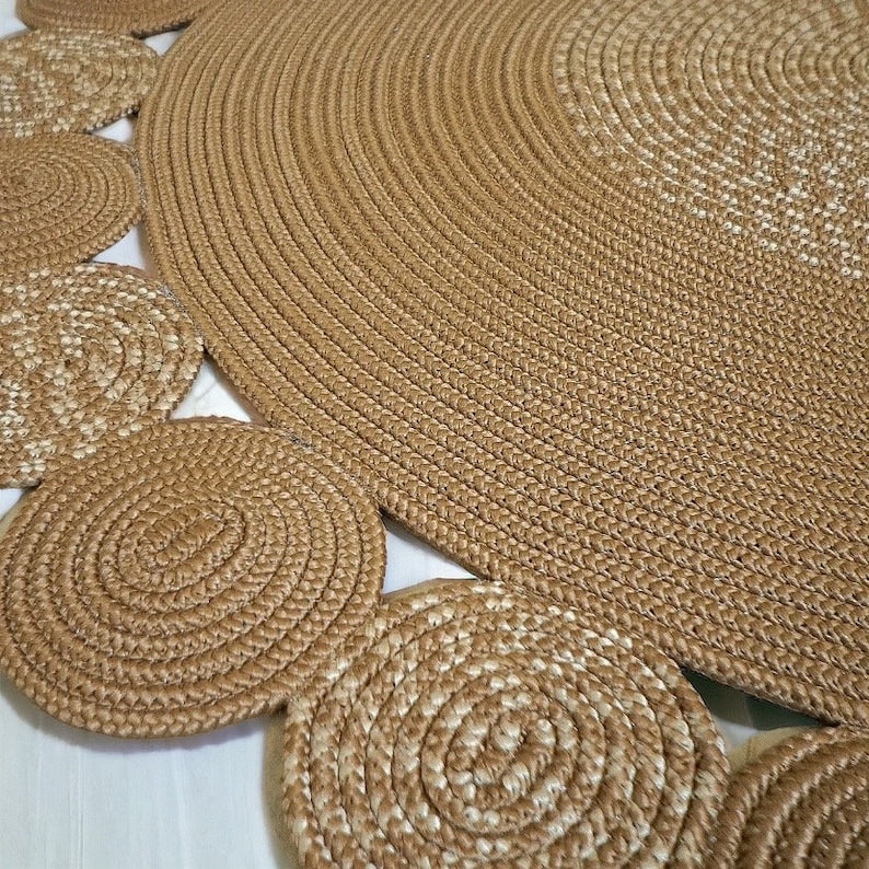 Round Boho Decor Natural Fiber Rugs