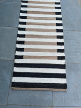 White Striped Hemp Stairs Jute Runner, Entryway Jute Runner