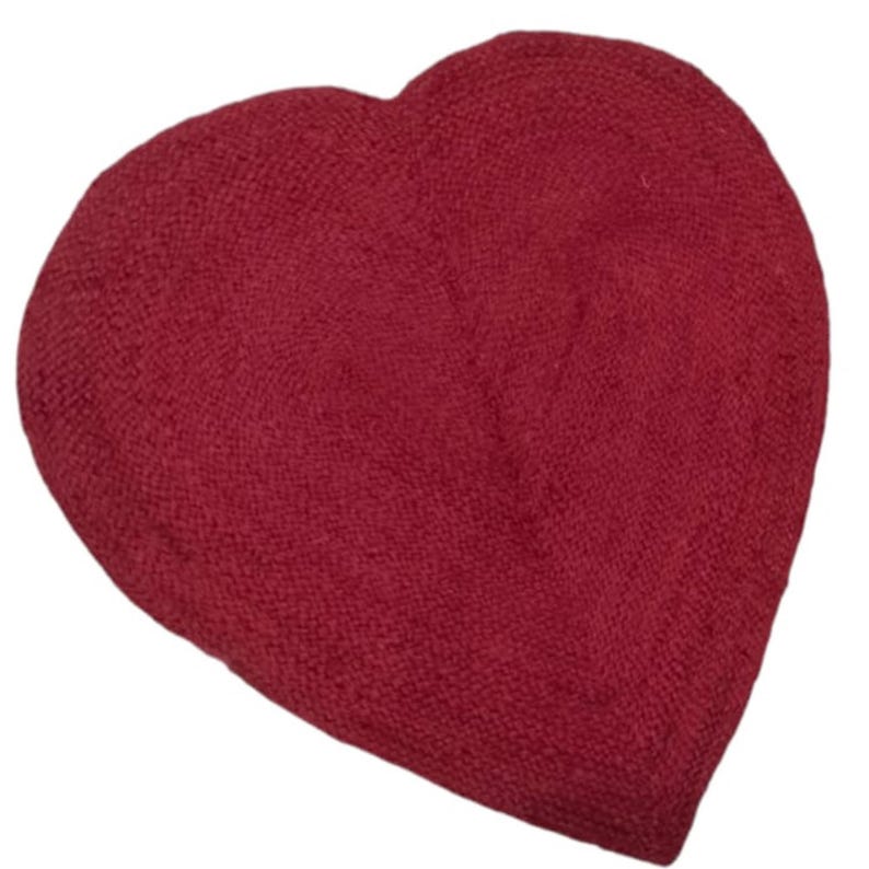 Red Heart Jute Rug,Heart Shape Red Jute Rug