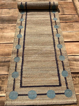 Sky Blue Cercal Natural Beige Black Border Stairs Jute Runners