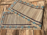 Sky Blue Cercal Natural Beige Black Border Stairs Jute Runners