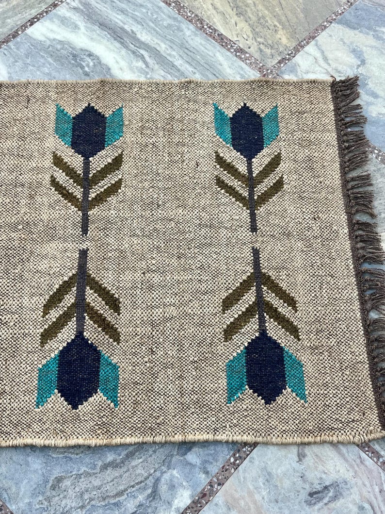 Kilim Runner Rug Entryway,Jute Runner Rug for Stairs