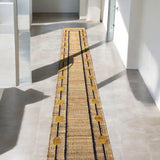 Yellow Dote Stair Jute Runner, handmade jute runner, outdoor runner, hallway runner rug