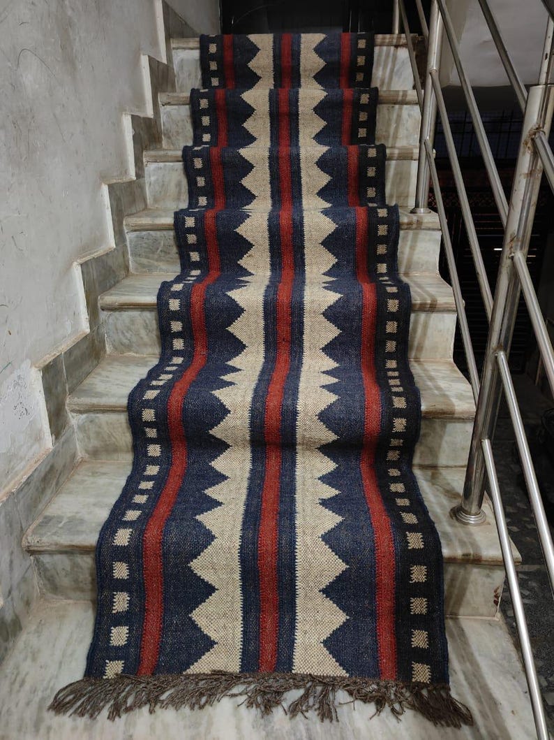 Handwoven Wool And Jute Runner