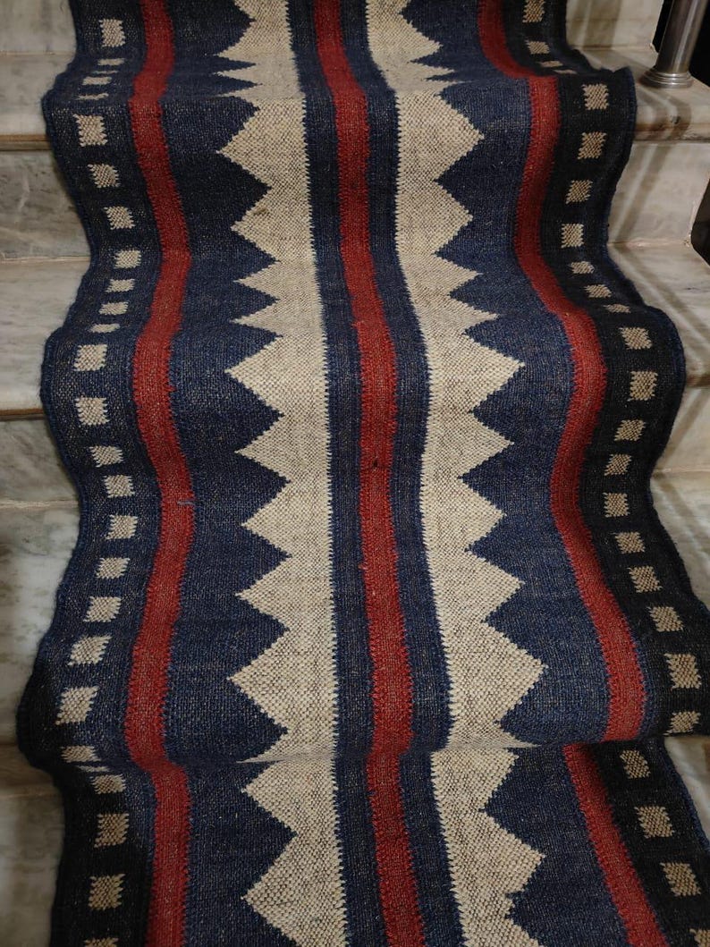 Handwoven Wool And Jute Runner