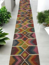 Bohemian Rug,Handmade Kilim Runner Rug For Stair Décor