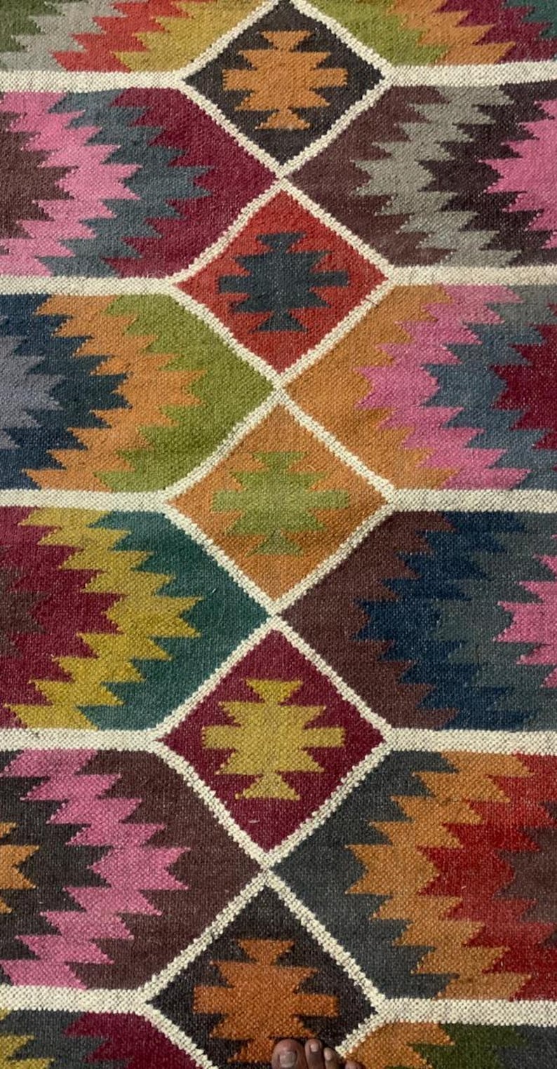 Bohemian Rug,Handmade Kilim Runner Rug For Stair Décor