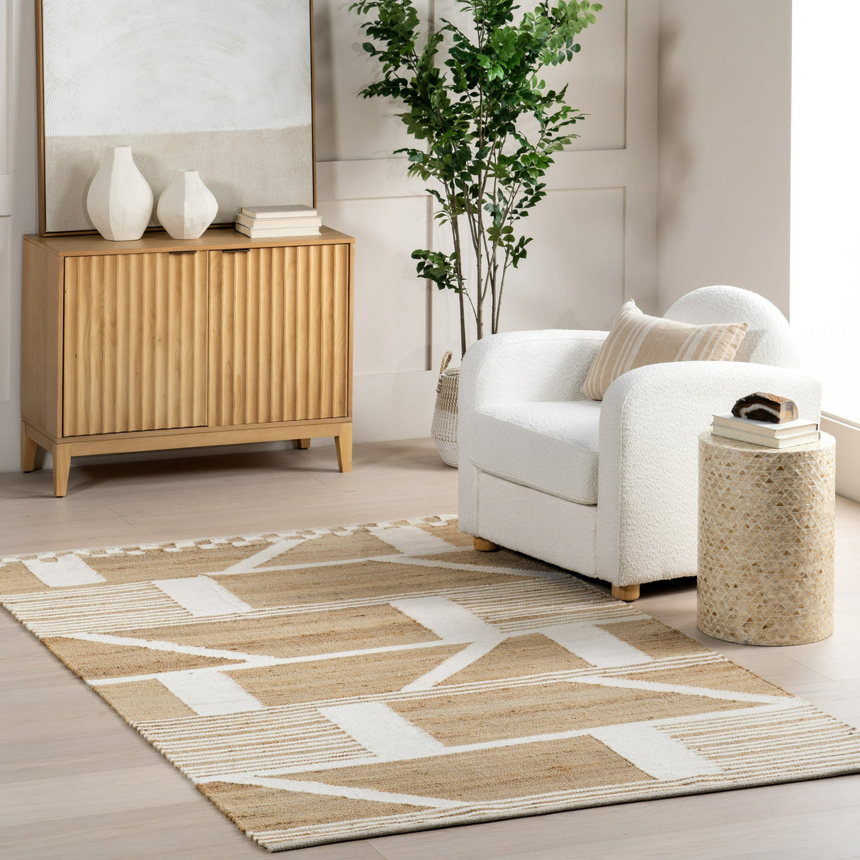 Braided Area Jute Rug Hand tuft Rug For Bedroom